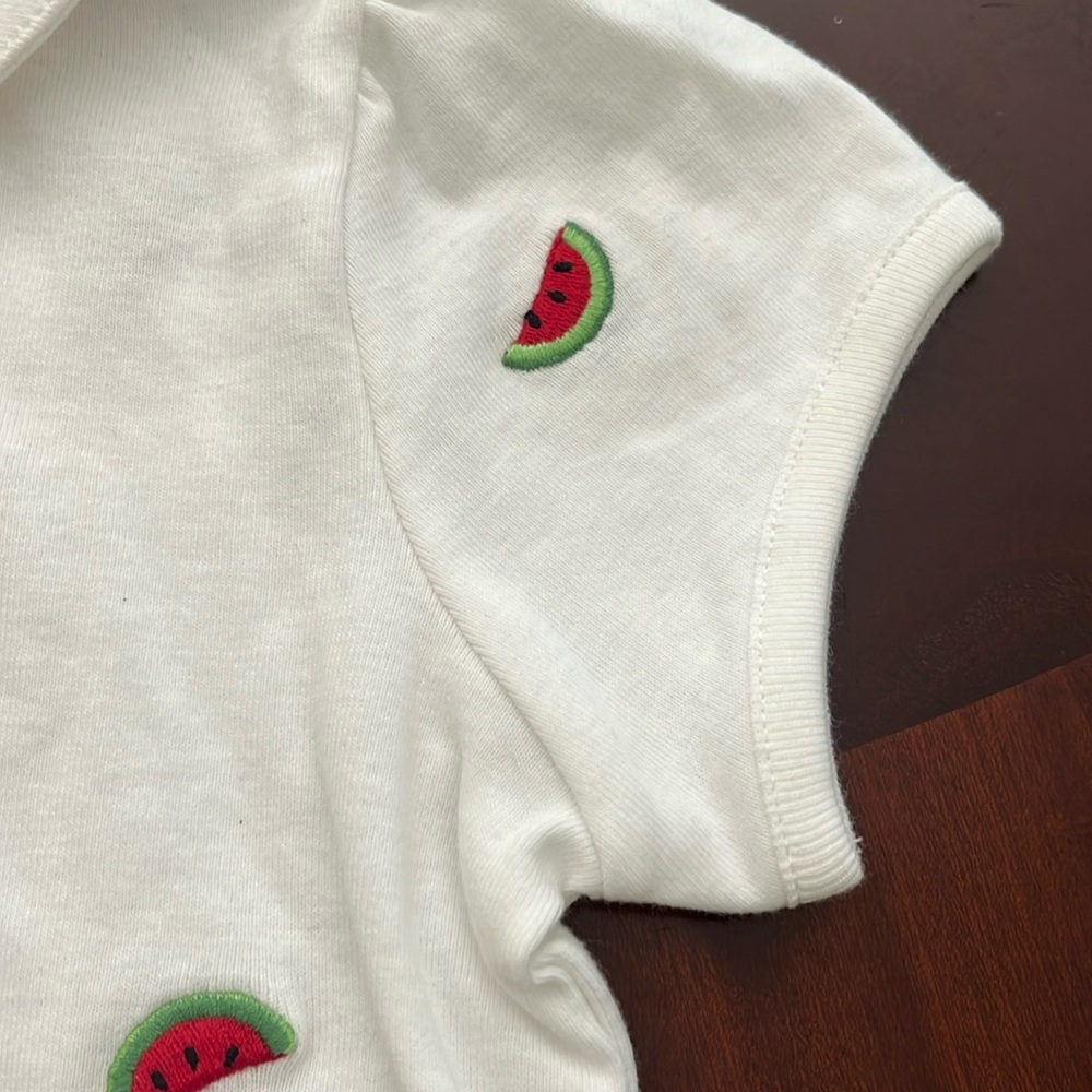 NWT Gymboree Watermelon White Short Sleeve Collared Shirt. Size 6. - Picture 3 of 6